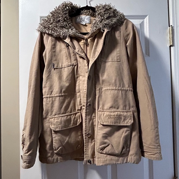 Tan Jacket with Faux Fur Collar - Picture 1 of 6